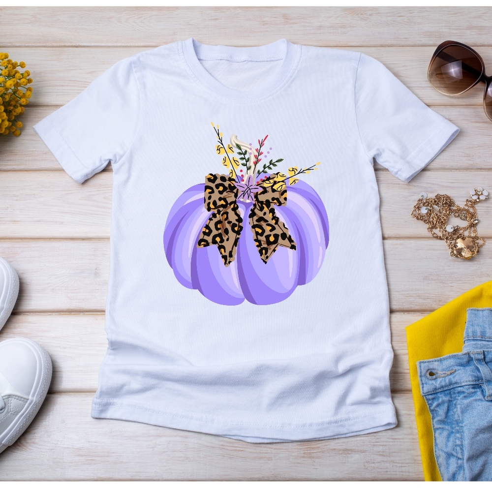White Unisex T-Shirt with Fall Design